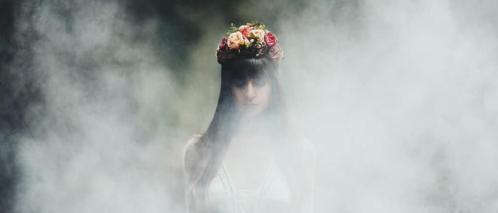 fairytale wedding - fairies and sparks - wedding dress, flower crowns, make up