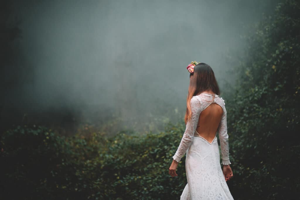 fairytale wedding - fairies and sparks - wedding dress, flower crowns, make up