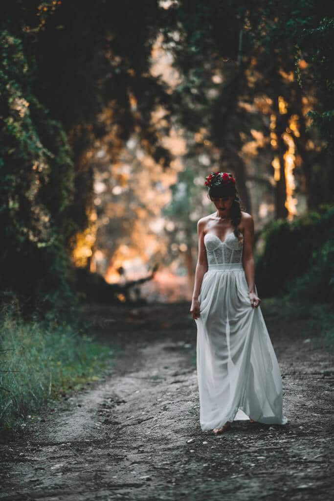 fairytale wedding - fairies and sparks - wedding dress, flower crowns, make up