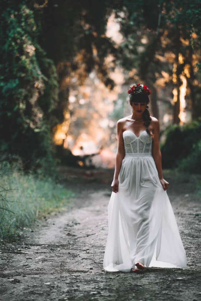 fairytale wedding - fairies and sparks - wedding dress, flower crowns, make up