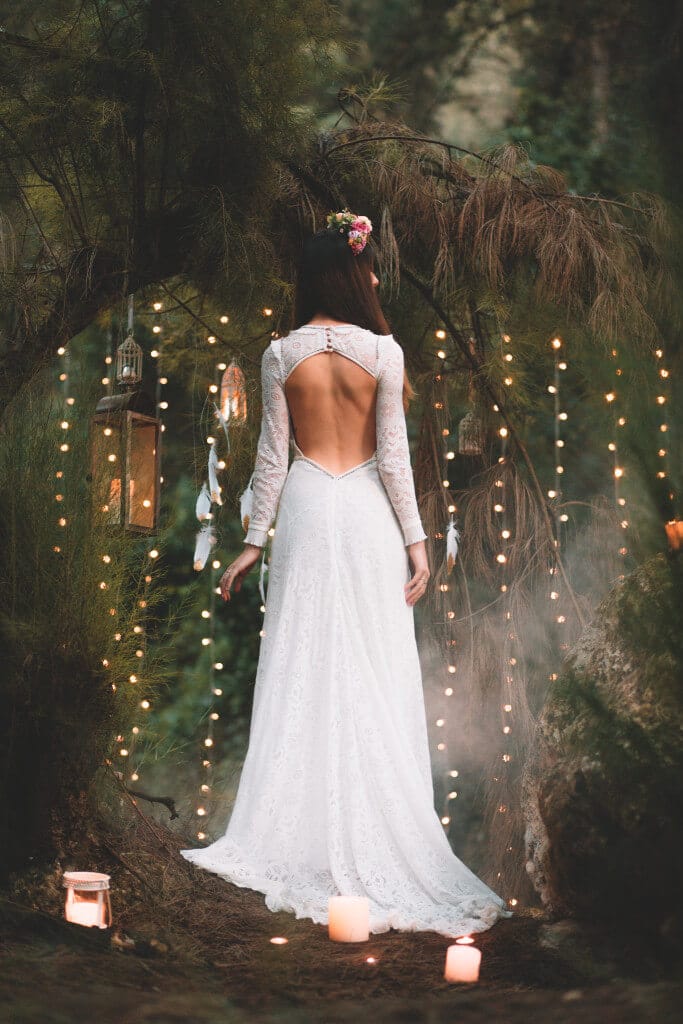 fairytale wedding - fairies and sparks - wedding dress, flower crowns, make up