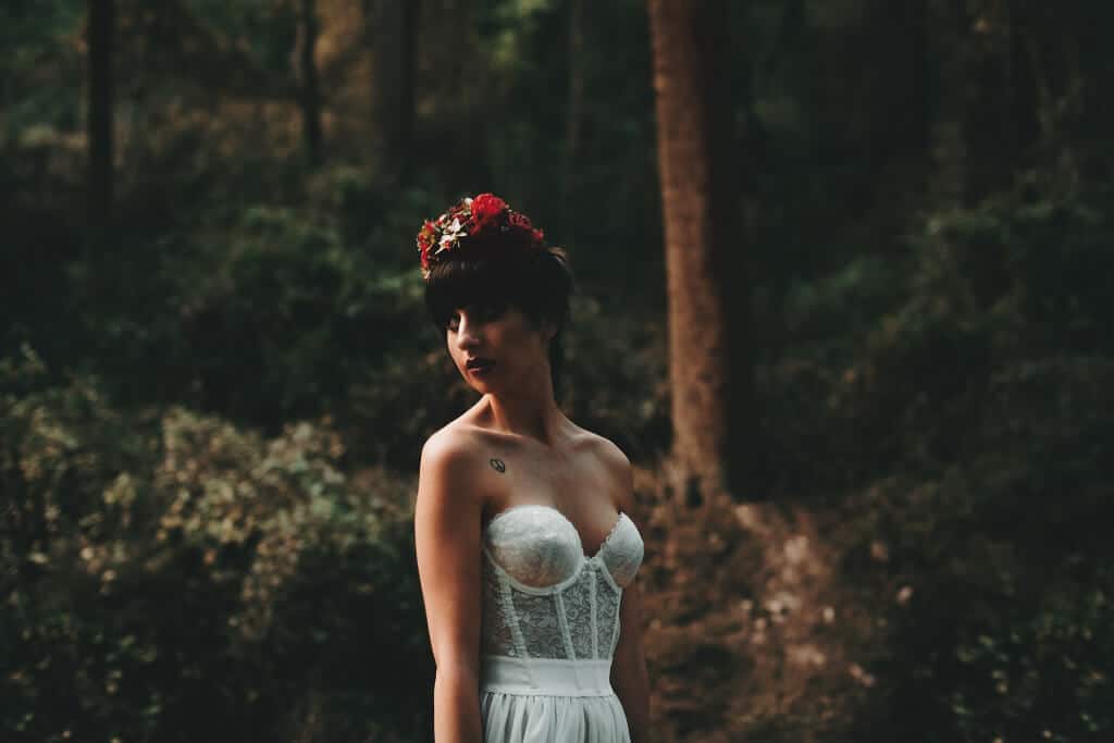 fairytale wedding - fairies and sparks - wedding dress, flower crowns, make up