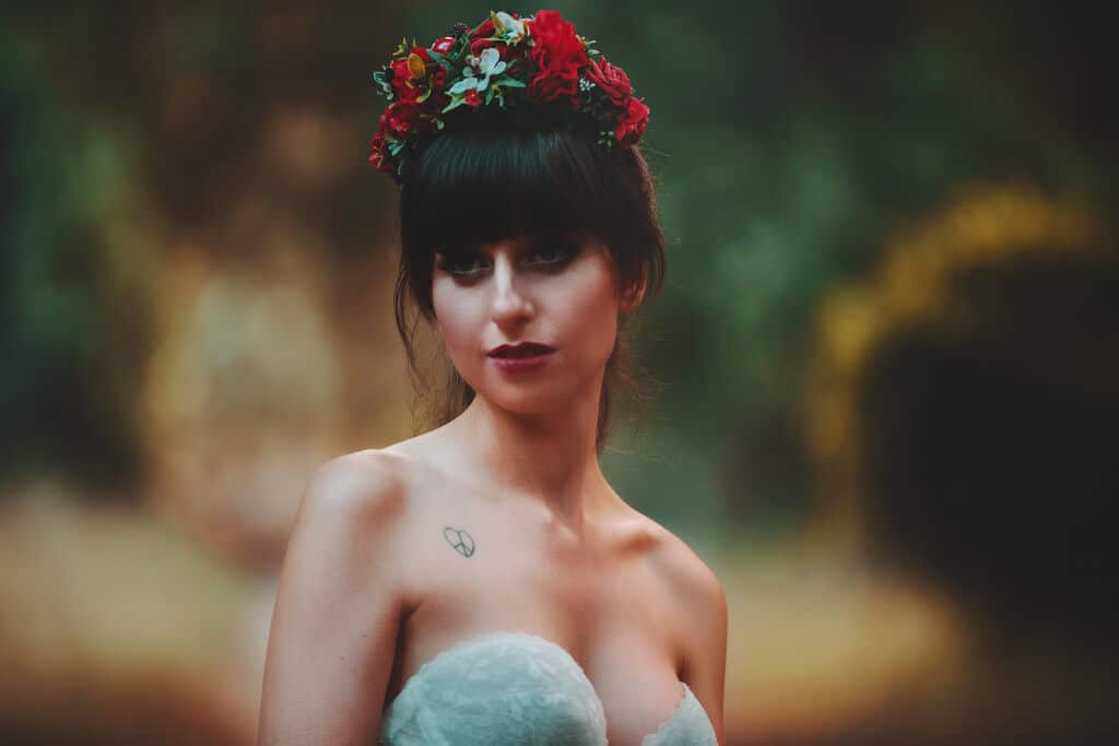 fairytale wedding - fairies and sparks - wedding dress, flower crowns, make up