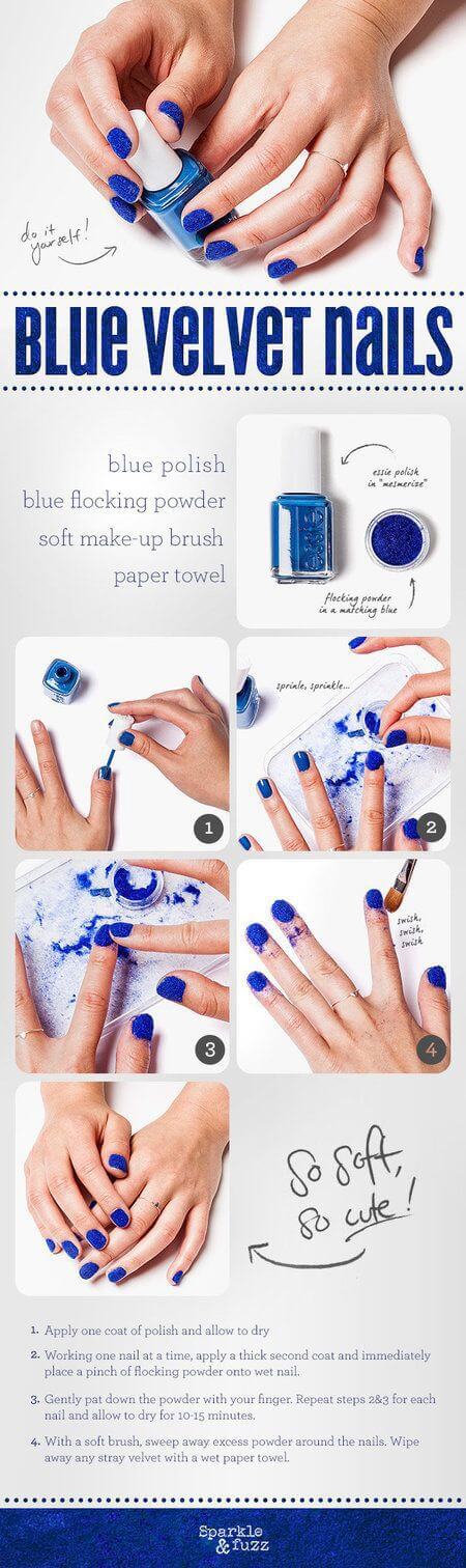 How to - Velvet nails {fall winter hottest trend} - DIY nail guides, tips & hacks from pinterest
