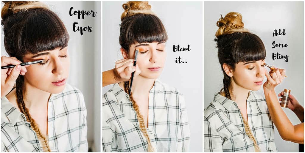 Copper Eyes & Vampy Lips - Step by step makeup tutorial for the hottest makeup tends this winter - copper eyelids and dark lips
