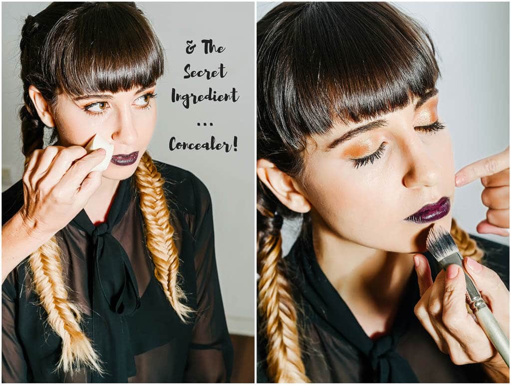 Copper Eyes & Vampy Lips - Step by step makeup tutorial for the hottest makeup tends this winter - copper eyelids and dark lips