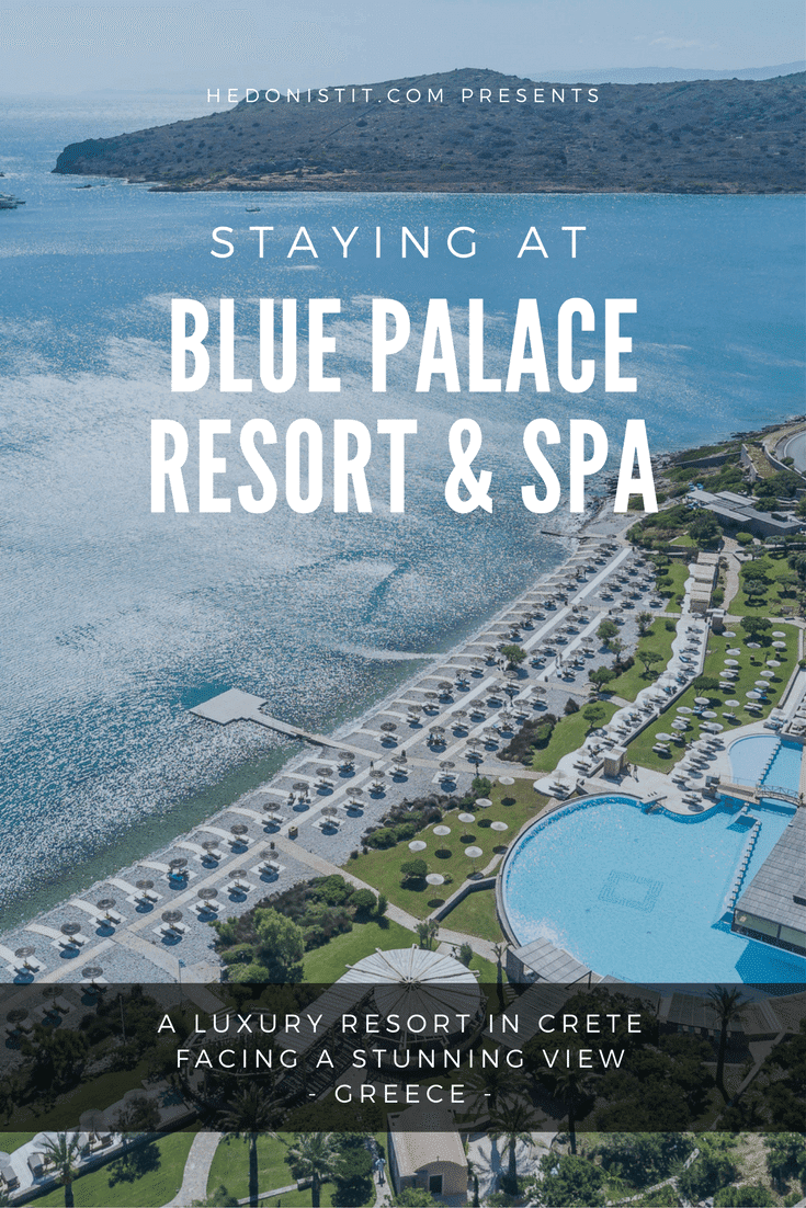 The Blue Palace Spa & Resort in Crete , Greece is a dream-like luxury palace that is one of the best places for a couples or family vacation!