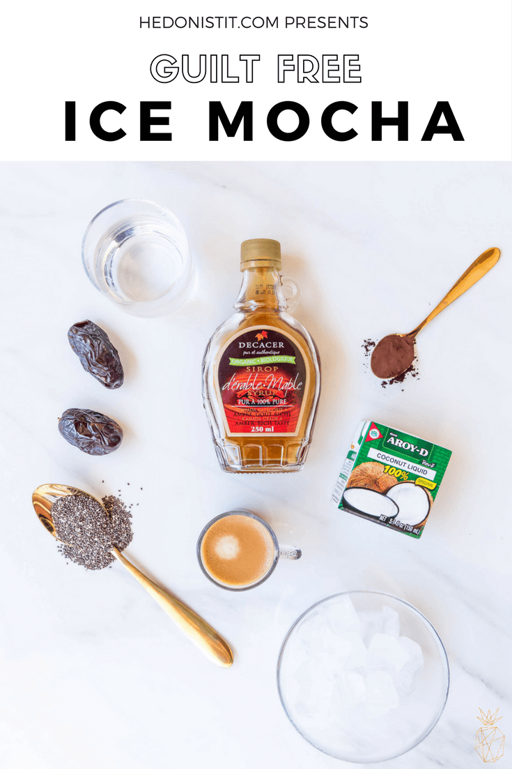 Clean Eating Iced Coffee Mocha Recipe - it's simple, SUGAR FREE, healthy drink you can make in the comfort of your home!