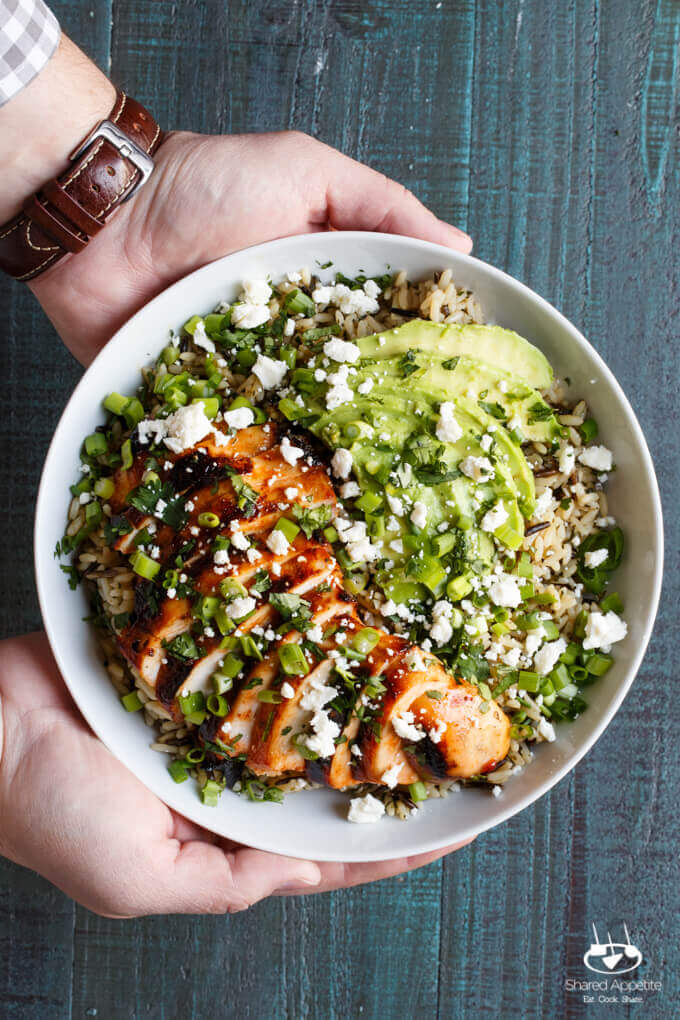 PINSPIRATION : Mouthwatering Healthy Buddha Bowl Recipes That You Must Introduce Into Your Weekly Menu | GRILLED HONEY SRIRACHA CHICKEN RICE BOWL