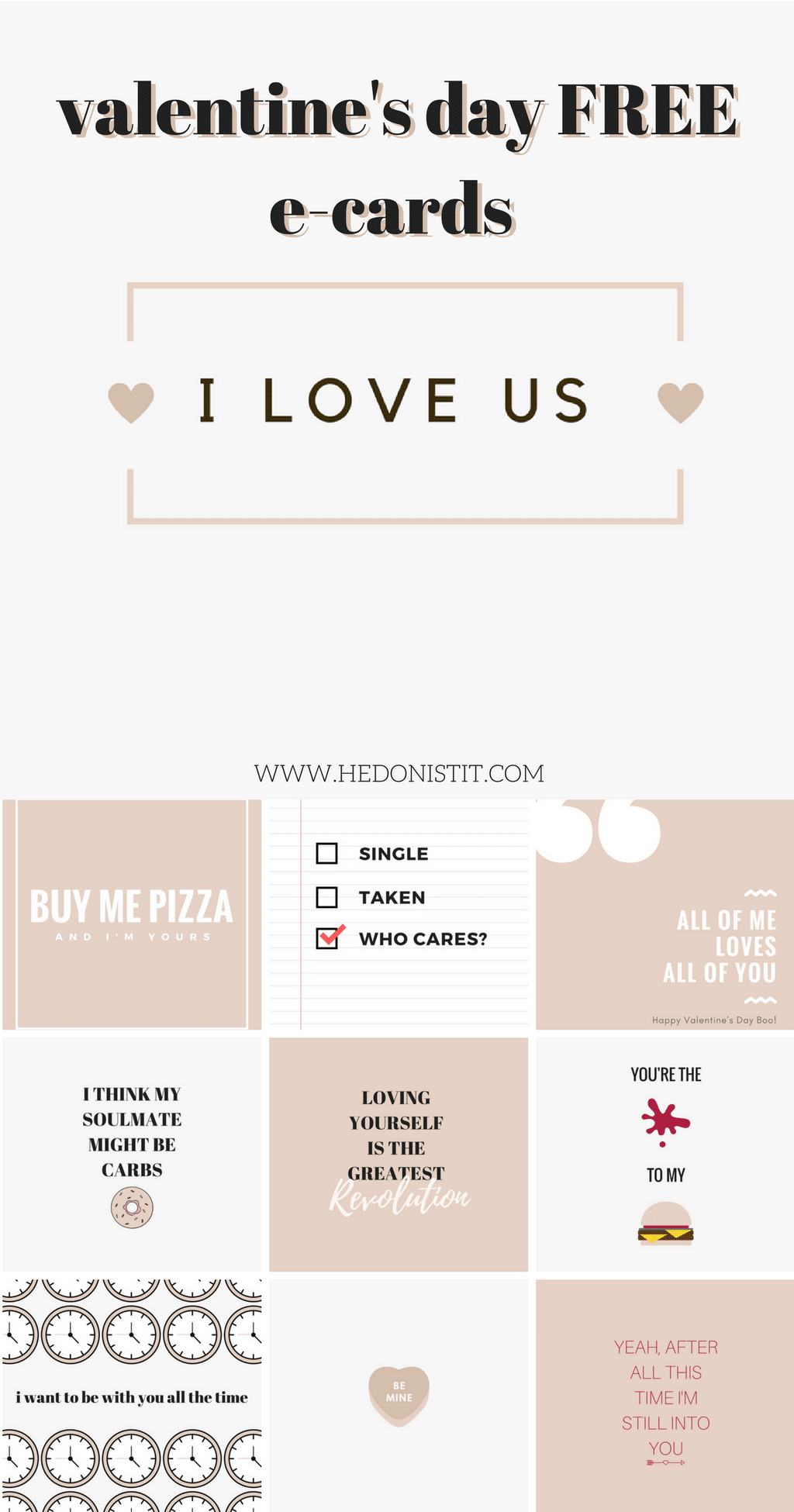 Valentine's Day Free Printable Cards - Tell your special someone that you love them today! hedonistit.com