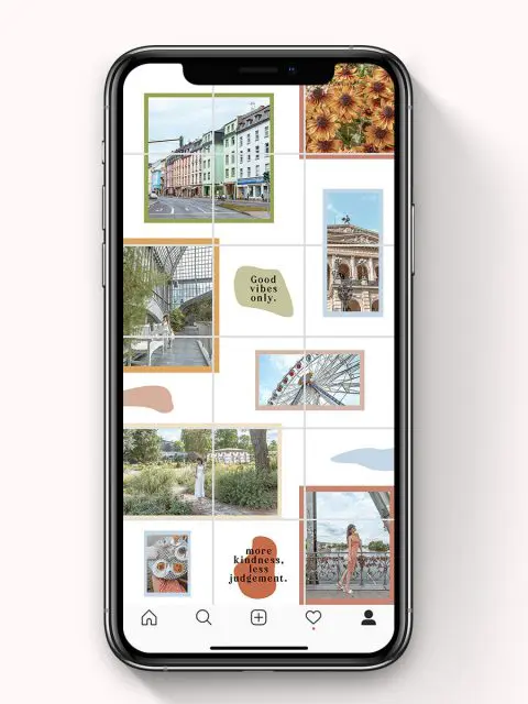 Instagram puzzle feed preview on a phone screen